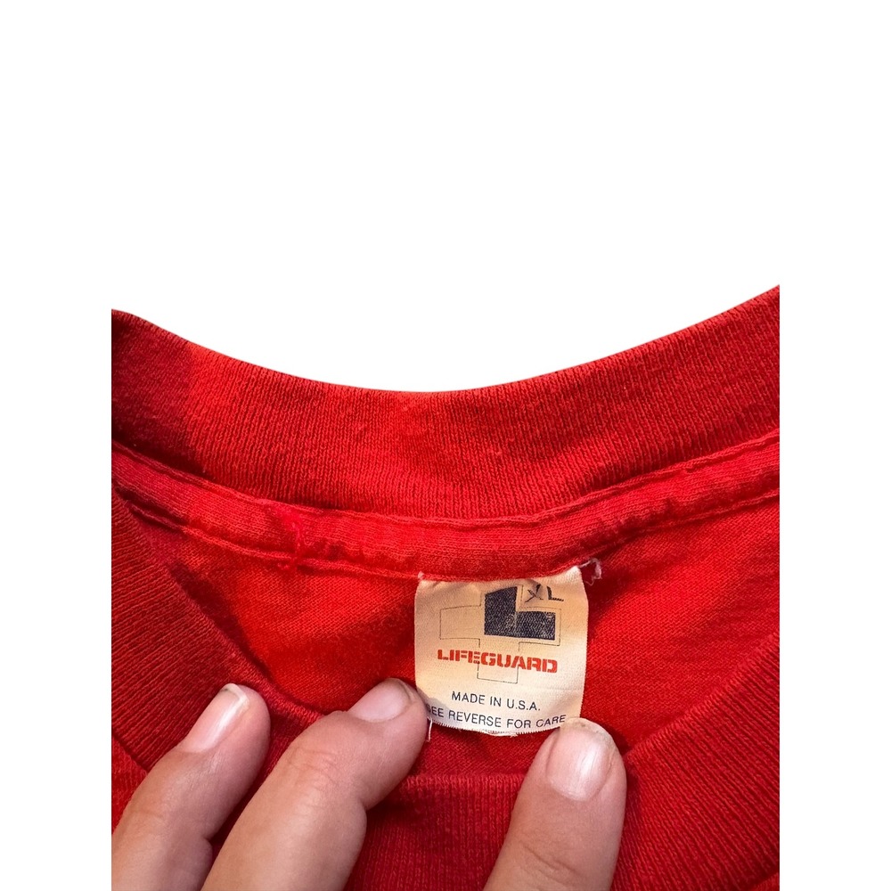 Vintage Bugle Boy Sporting Team Red Graphic T-Shirt XL Made in‎ USA 90s - Picture 6 of 7